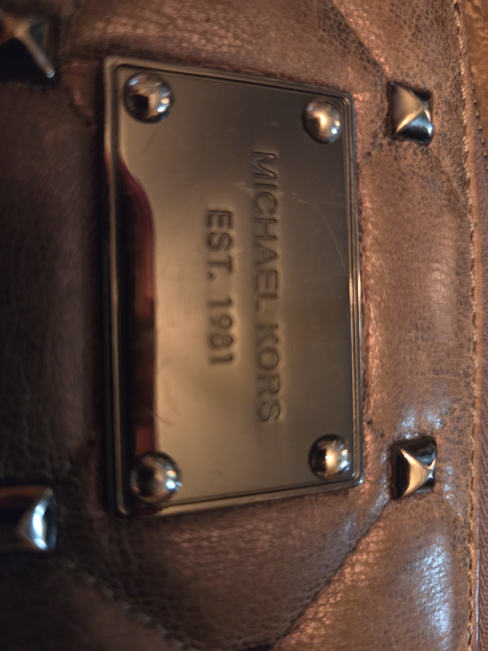Michael Kors Men's Brown Leather Studded Bag